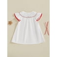 thumbnail image 6 of BemeyourBBs Kids Toddler Baby Girls 4th of July Dress Outfit Patriot Fourth of July Independence Day Clothes Flag Embroidery Dot Plaid Print Short Sleeve Dress Toddler Girl Summer Outfit, 6 of 9