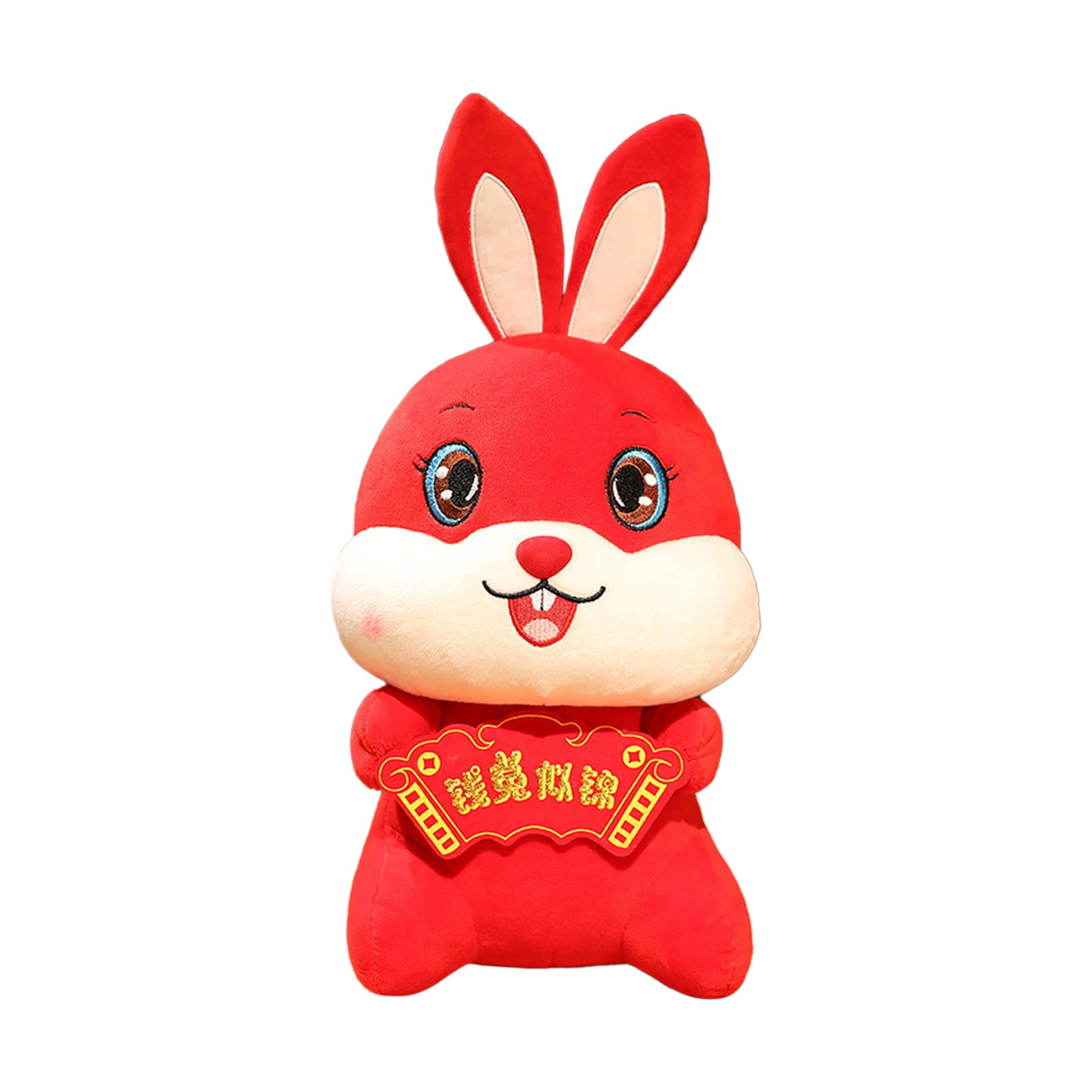  Honrane 15/20/30cm 2023 Rabbit Mascot Stuffed Animal Doll,  Chinese New Year Plush Toys Gift, Rabbit Doll Toy 3D Eyes Bunny Doll  Ornament Rabbit Plush Doll Keychain Pendant Black S : Toys