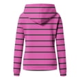 thumbnail image 4 of AGWOLF Women's Striped Sweatshirts Oversized Colorblock Hoodie Casual Long Sleeve Hooded Tops with Pocket, 4 of 4