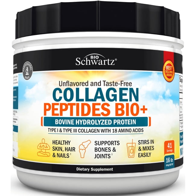 BioSchwartz Collagen Peptides Bio+ Unflavored 16 oz Pwdr Walmart
