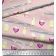 thumbnail image 2 of Soimoi Poly Georgette Fabric Wine Glass Bar Decor Fabric Printed Yard 52 Inch Wide, 2 of 3