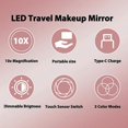 thumbnail image 4 of N8s 1X 10X Magnification Travel Pocket Mirror Rechargeable Double-Sided Y4f Makeup Mirror with LED L, 4 of 5