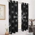 thumbnail image 2 of Winter Snowflake Pattern Curtains Outdoor Decor Curtain Panels With Grommets Window Treatment, 2 of 6