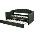 thumbnail image 3 of Harper & Bright Designs Upholstered Twin Size Daybed Frame Sofa Bed with Trundle Slat Support, 3 of 8