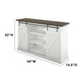thumbnail image 3 of Twin Star Home TV Stand for TVs up to 60 in. with Sliding Barn Doors White/Saw Cut Espresso, 3 of 9