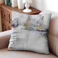 thumbnail image 3 of Stylish 2-Pack Cushion Cover: Grey & Blue Abstract Art Design, Super Soft Linen Material, Zippered, Modern Decorative, Perfect for Sofa & Couch, 18x18 Inches., 3 of 7