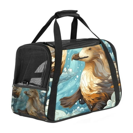 Platypus Premium Fabric Cat Carrier Bag  Durable 900D Oxford Cloth with Sherpa Base  Ideal for Travel & Outdoor Adventures  Convenient & Comfy Pet Tote