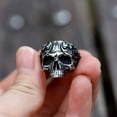 thumbnail image 2 of ZMY Home Stainless Steel Party Jewelry Gothic Flower Skull Ring (8), 2 of 6