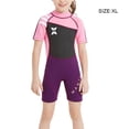 thumbnail image 4 of Soidarity Traje de neopreno para niños Ropa de buceo profesional Mangas cortas protectoras Niños Niñas Ropa de baño para piscina Ropa de playa Deportes acuáticos Negro+Rosa SG Soidarity OD003692-04, 4 of 6