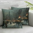 thumbnail image 3 of Orinice Snowy Street Graphic Decorative Throw Pillow Cover for Home Couch Living Room Bed Sofa, Winter Pillow Covers 1PC 22x22in, 3 of 5