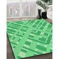 thumbnail image 3 of Ahgly Company Machine Washable Indoor Round Transitional Lime Mint Green Area Rugs, 5' Round, 3 of 7