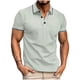 thumbnail image 2 of pstuiky camisetas de hombre, Blusa de manga corta transpirable con cuello vuelto y botones de colores lisos para hombre camisetas de hombre s, 2 of 6
