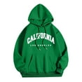 thumbnail image 3 of California Los Angeles Hoodies for Women Fall Winter Long Sleeve Graphic Hooded Sweatshirt with Pockets Pullover Tops, 3 of 5