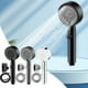 thumbnail image 1 of Cabezal de ducha de alta presión - 5 modos de pulverización, flujo turboalimentado, ajuste universal, manguera de 59", plata/gris, 1 of 9