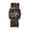 Brown, variant on Women's Analog Quartz Bohemian Tonneau Case Decompression Natural Wood Beaded Stretch Band Watch – Handmade Elastic Buddhist Bead Bracelet with Floral Dial for Women