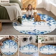 thumbnail image 6 of Round Area Rug 6ft,Watercolors Blue Flowers on Wood Washable Carpet Non-Slip Runner Accent Rugs Indoor Floor Mat for Bedroom Living Room Decor,Farm Floral Art, 6 of 9
