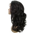 thumbnail image 3 of LUXLUXE Kiara Wavy Layered 18 in Long T Part Lace Front Wig, Heat Resistant Fibers,  Dark Brown, 3 of 8