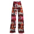 thumbnail image 4 of Tittly Palazzo Pants Jeans for Women Wide Leg Pants Woman High Waist Floral Patterned Pants Lightweight Loose Fit Casual Colorful Trouser Imitation Jeans Barrel Jeans Baggy Pants Wine M, 4 of 4