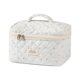 thumbnail image 1 of Bolsa de maquillaje uekeboag, tamaño grande, acolchada, para mujer, color blanco y cereza, 1 of 6
