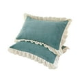 thumbnail image 2 of Standard Pillow Cases Crystal Velvet Winter Pillowcase, Lace Trim Solid Color Pillow Cover, Machine Washable Decorative Bedding, Soft Home Sofa Cushion Case, 2 of 6