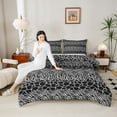 thumbnail image 4 of jejeloiu Giraffe Pattern Full Size Comforter Sets,Wild Zebra Print Bedding Comforter Set,Gray Abstract Stripes Bedding Sets For Kids,Luxury Bedroom Decor Reversible,3pcs, 4 of 8