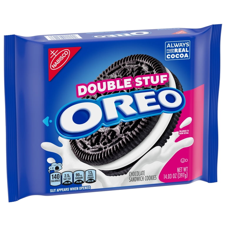 OREO Double Stuf Chocolate Sandwich Cookies, Dunkable, Resealable