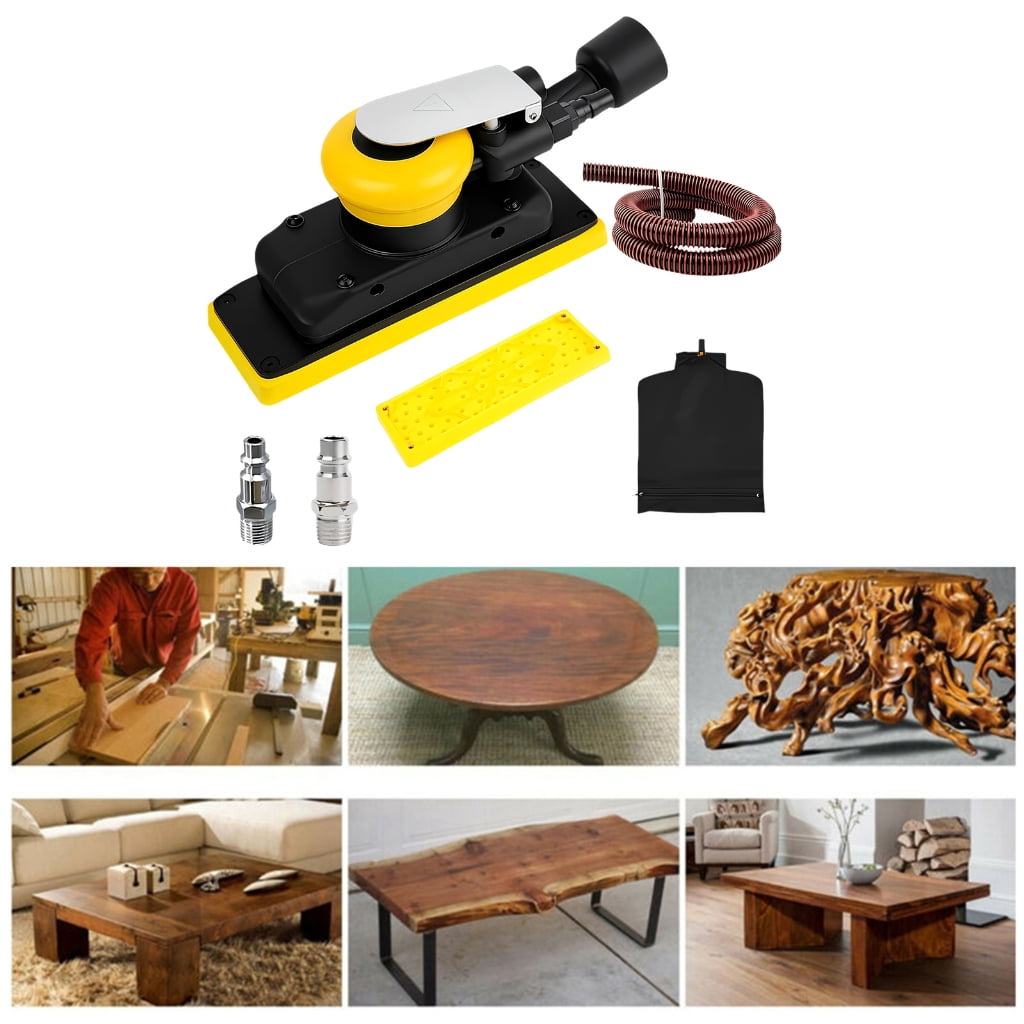 QueMer Precisions Air Powered Sander Pneumatic Random Orbital Sander Ideal For Furniture Making And Metal Polishing Tasks