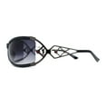thumbnail image 3 of Classy 90s Wrap Jewel Metal Arm Luxury Designer Sunglasses Black Gunmetal - Smoke, 3 of 4