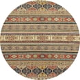 thumbnail image 1 of Ahgly Company Tapis Rond Abstrait Marron Châtaigne, 4 Pieds Rond, 1 of 6