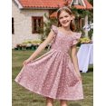 thumbnail image 3 of Arshiner Girls Summer Dresses Tie Back A-Line Swing Midi Dress with Pockets, 3 of 6