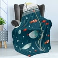 thumbnail image 4 of Anchor Soft Flannel Fleece Throw Blanket, Colorful Ocean Wildlife Pattern Clown Fish Exotic Subaquatic Animals Ecological, Cozy Plush for Indoor and Outdoor Use, 70" x 90", Multicolor, by Ambesonne, 4 of 5