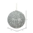 thumbnail image 2 of Vickerman 4" Silver Tinsel Ball Ornament, 4 per Bag, 2 of 3
