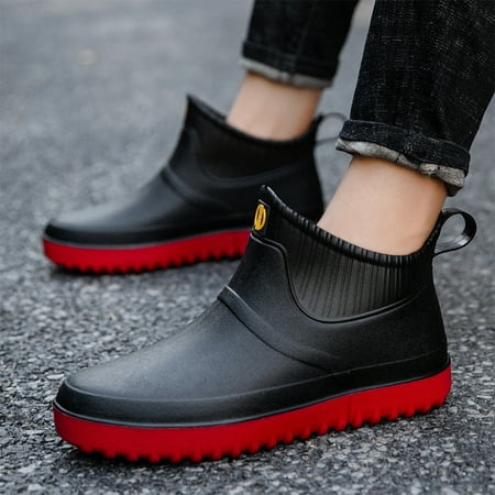 

Men‘s Non-slip Waterproof Ankle Rain Boots Lightweight Trendy Casual Shoes