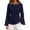 Dark blue, variant on Women's Tie Detail Bell Sleeve Blouse Waist Defining Long Sleeve Elegant Top Going Out Clothing