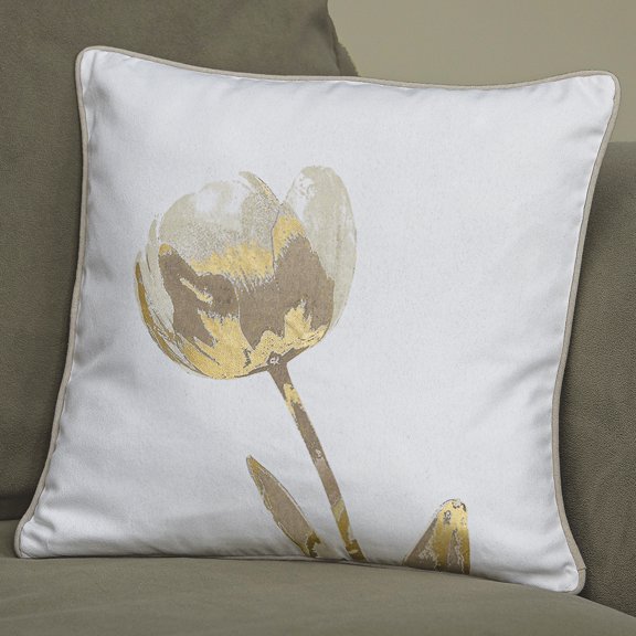 HomeMagic, 18" x 18" Modern Tulips Decorative Pillow Cover, Polyester/Cotton