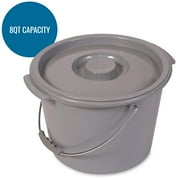 DMI Portable Toilet for Adults, Deluxe Commode For The Elderly, Drop Arm Commode For Easy Transfers, Steel Portable Toilet or Porta Potty, Easy No Tool Assembly, White