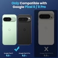 thumbnail image 2 of HZXC-KeDZ Phone Case for Google Pixel 9/9 Pro with Sliding Camera Cover + Screen Explosion-Proof Film (2 Pieces) - Military-Grade Drop-Proof Protective Case with Rotating Bracket, Black, 2 of 4