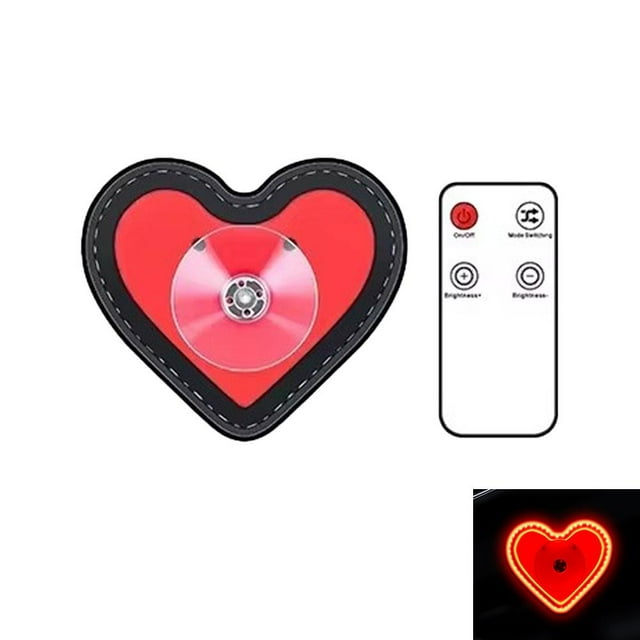 Wireless Car Solar Triangle Window Glowing Heart Ambient Lights Rechargeabl
