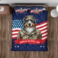 thumbnail image 4 of Happy Father's Day Honoring Veterans Australian Shepherd in Army Uniform Quilt Bedding Set Aussie Dog Lover Gifts 1 Blanket Bed Cover 2 Pillowcases - 13007, 4 of 5