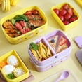 thumbnail image 6 of HESITONE Portable Lunch Box Compartment Bento Organizer with Handle and Buckles, 6 of 15