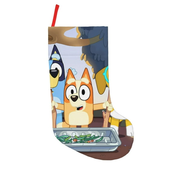 Saiise Bluey Print 18 Inches Christmas Stockings,Large Stockings for for Christmas Xmas Tree Holiday Fireplace Family Decor Gifts