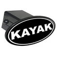 thumbnail image 1 of Kayak Euro Oval White On Black 2" Oval Tow Trailer Hitch Cover Plug Insert, 1 of 1