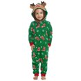 thumbnail image 4 of Viworld Christmas Family Matching Outfit Pajamas Long Sleeve Reindeer Print Hooded Jumpsuit Romper, 4 of 7
