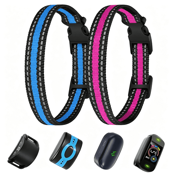AUQ Replacement Collar for Shock Training Bark Collar,Dog Shock Collars Replacement, Nylon Replacement Collar Strap for E Collar Wireless Dog Fence Receivers(Blue Pink)