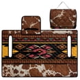 thumbnail image 4 of COEQINE Quilted Golf Cart Seat Cover, Folds Like a Bag with Handle for Easy Carry, Universal Fit 51.2"x30.3" for EZGO Yamaha Club Car 2-Seaters, 4 Pockets, American Tribal Brown Cow Print, 4 of 8