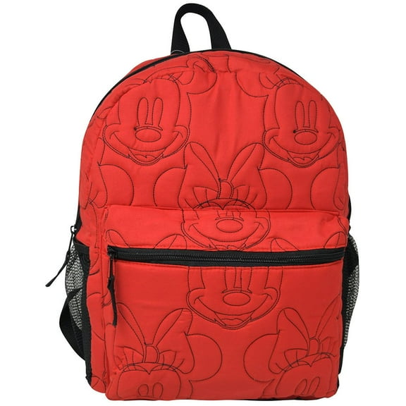 Minnie Mouse Red Quilted Embroidered 16" Backpack