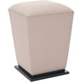 thumbnail image 3 of SAFAVIEH Mason Beechwood Linen Upholstered Ottoman, Taupe, Set of 2, 3 of 4
