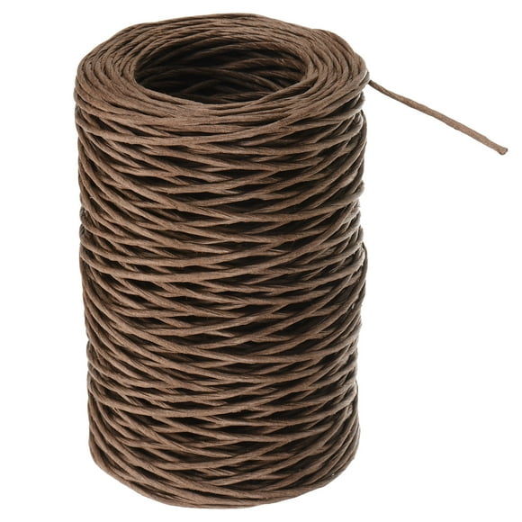 Uxcell 164ft Alambre de atar floral envuelto en cuerda 2mm Alambre de florista Alambre de hierro cubierto de papel Vid marrón