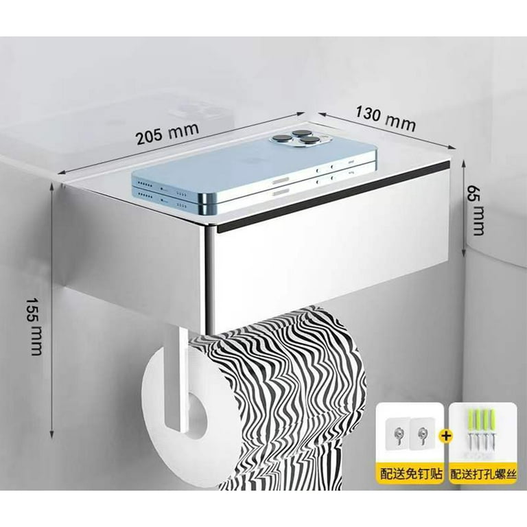 Day Moon Designs Toilet Paper Holder & Flushable Wet Wipes Dispenser for  Bathroom, Adult, Men, Women, Feminine Wipe Storage Built-in, Stainless  Steel Wall Mount (Black, Large)