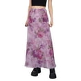 thumbnail image 3 of SAYOO Mujeres Adolescente Floral Retro Midi Falda de cintura alta A-Line Bodycon Faldas largas de tubo E-Girl Moda Streetwear Falda de playa SAYOO  Floral, 3 of 9